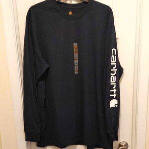 New Carhartt Men Long Sleeve Logo Sleeve Graphic T-Shirt Tee XL Tall NWT